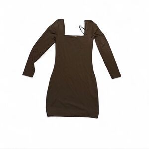 Babaton Chocolate Long Sleeve Dress